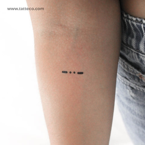 Morse Code X Temporary Tattoo - Set of 3