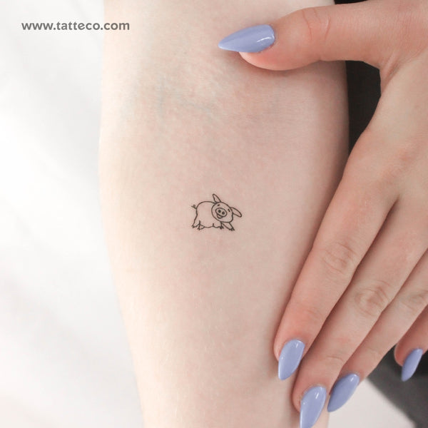 Happy Pig Temporary Tattoo - Set of 3