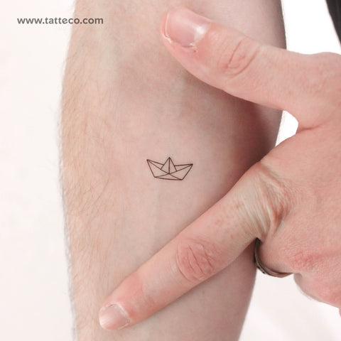 Small Paper Boat Temporary Tattoo - Set of 3