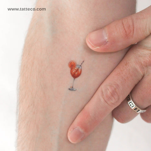 Aperol Spritz Temporary Tattoo - Set of 3