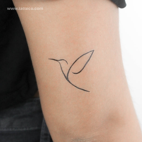 Minimalist Hummingbird Temporary Tattoo - Set of 3