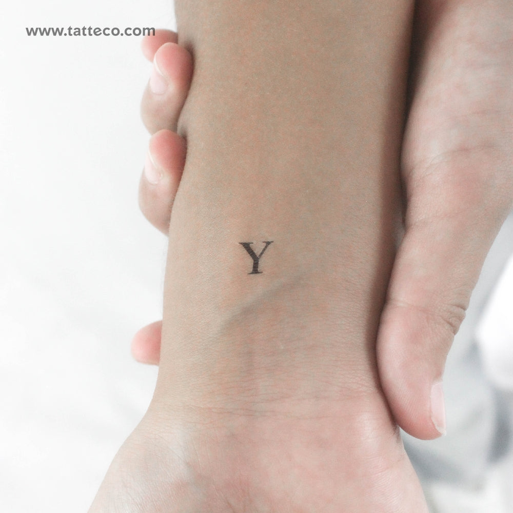 Y Serif Capital Letter Temporary Tattoo - Set of 3