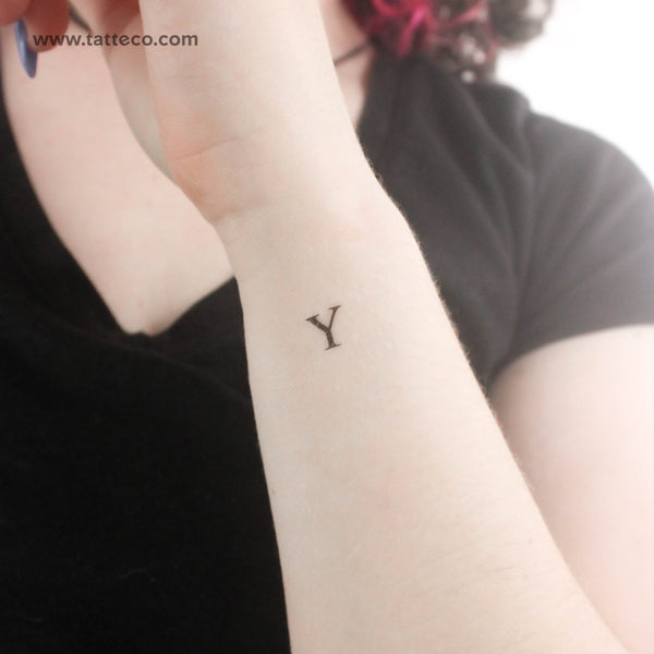 Y Serif Capital Letter Temporary Tattoo - Set of 3