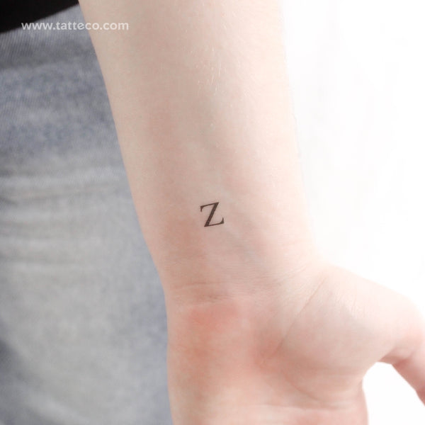 Z Serif Capital Letter Temporary Tattoo - Set of 3