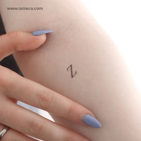 Z Serif Capital Letter Temporary Tattoo - Set of 3