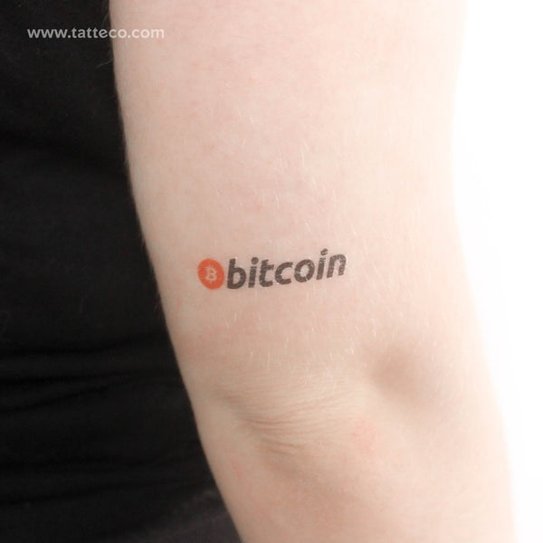 Bitcoin Wordmark Temporary Tattoo - Set of 3