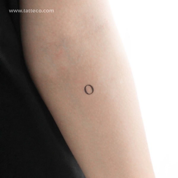 O Serif Capital Letter Temporary Tattoo - Set of 3