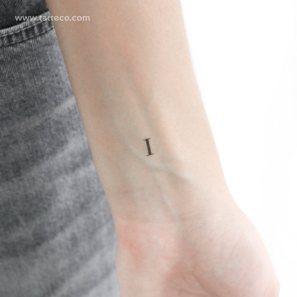 I Serif Capital Letter Temporary Tattoo - Set of 3