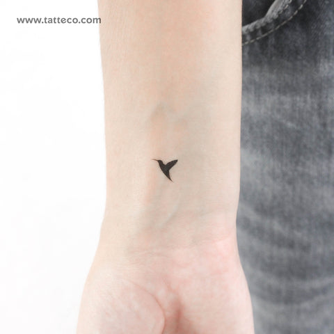 Small Tatteco Hummingbird (left) Temporary Tattoo - Set of 3