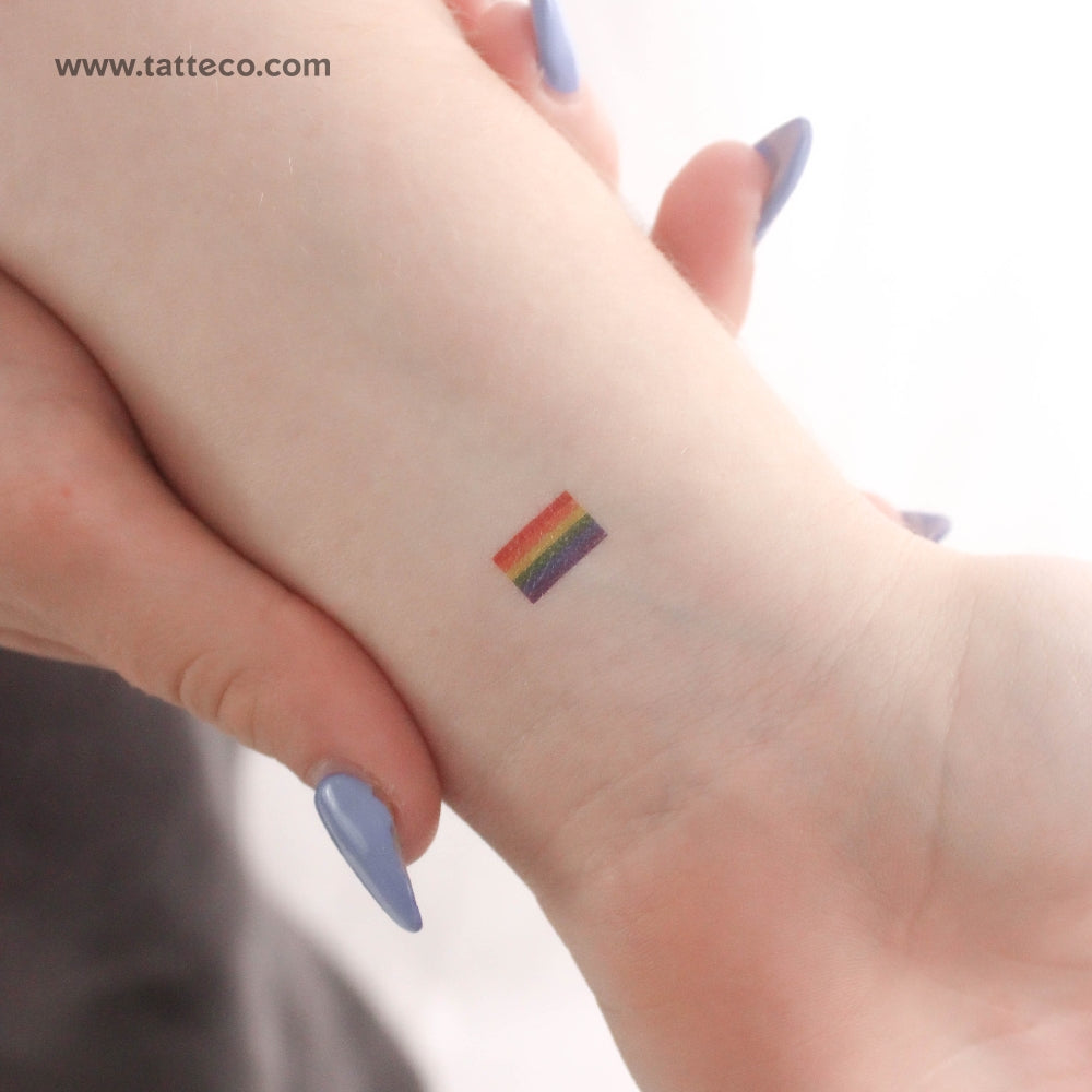 Rainbow Flag Temporary Tattoo - Set of 3