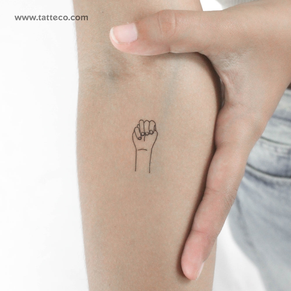 Sign Language M Temporary Tattoo - Set of 3