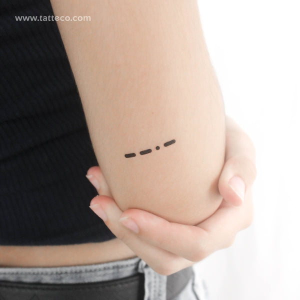 Morse Code Q Temporary Tattoo - Set of 3