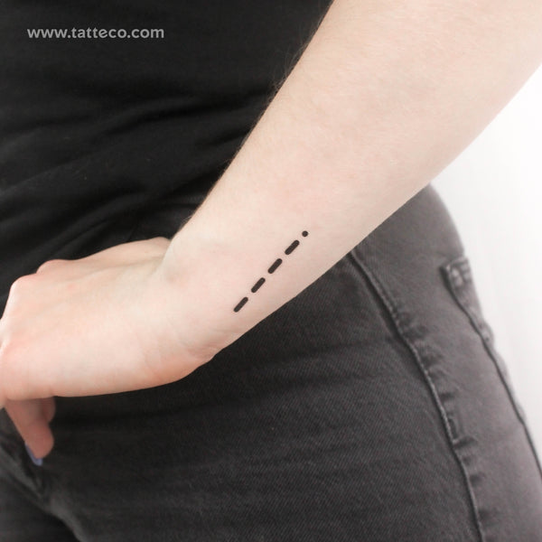 Morse Code 9 Temporary Tattoo - Set of 3