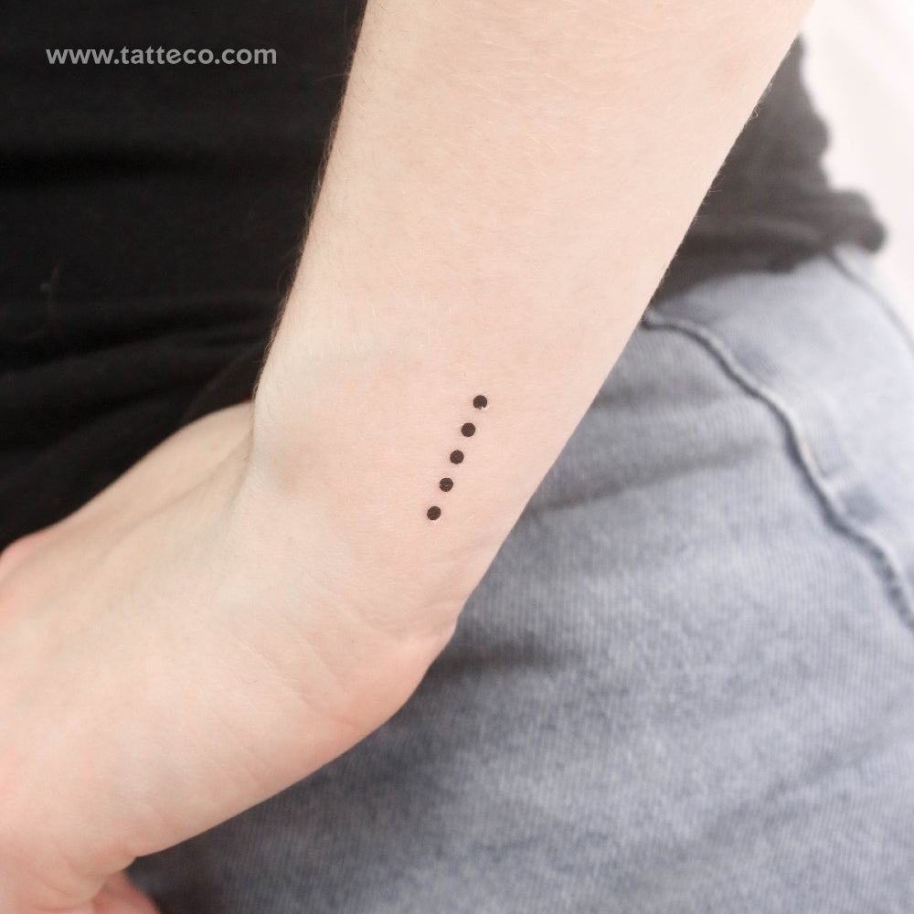 Morse Code 5 Temporary Tattoo - Set of 3