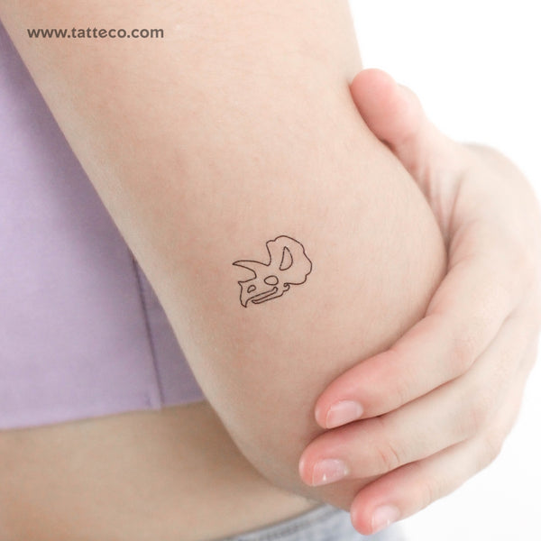 Triceratops Fossil Temporary Tattoo - Set of 3