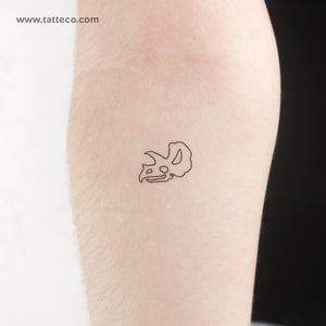 Triceratops Fossil Temporary Tattoo - Set of 3