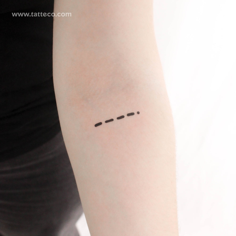 Morse Code 9 Temporary Tattoo - Set of 3