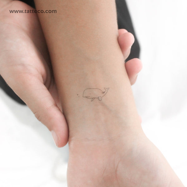 Minimalist Whale Temporary Tattoo - Set of 3