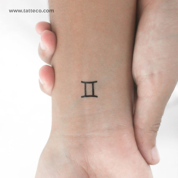 Gemini Zodiac Symbol Temporary Tattoo - Set of 3