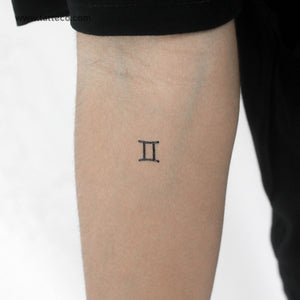 Gemini Zodiac Symbol Temporary Tattoo - Set of 3