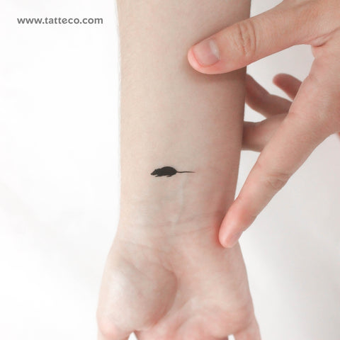 Black Rat Temporary Tattoo - Set of 3