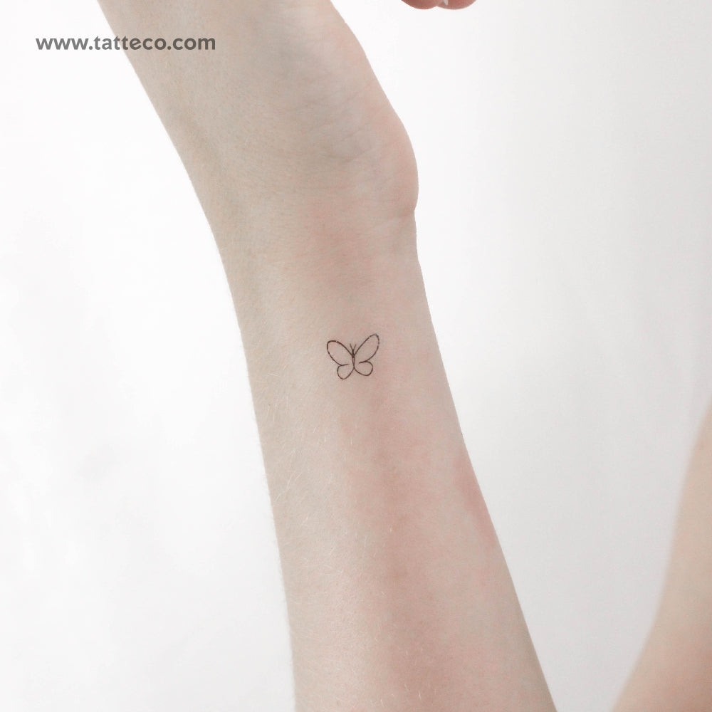 Tiny Single Line Butterfly Temporary Tattoo - Set of 3