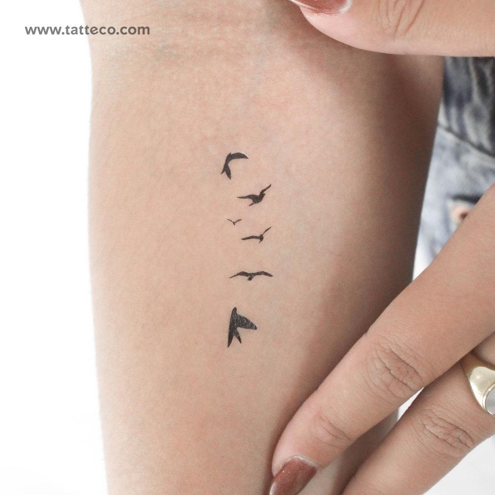 Flying Birds Temporary Tattoo - Set of 3