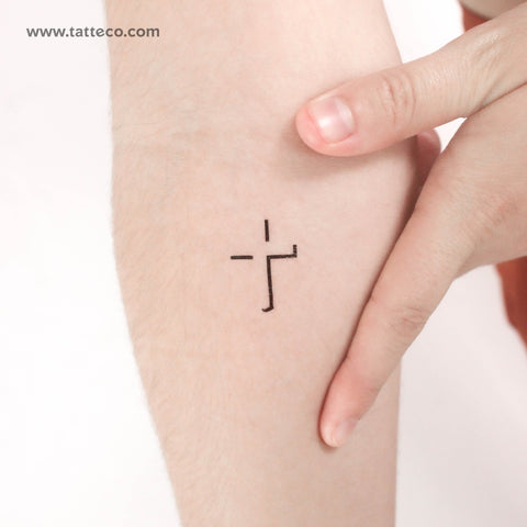 Minimalist Cross Shadow Temporary Tattoo - Set of 3