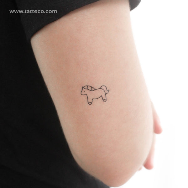 Minimalist Horse Temporary Tattoo - Set of 3