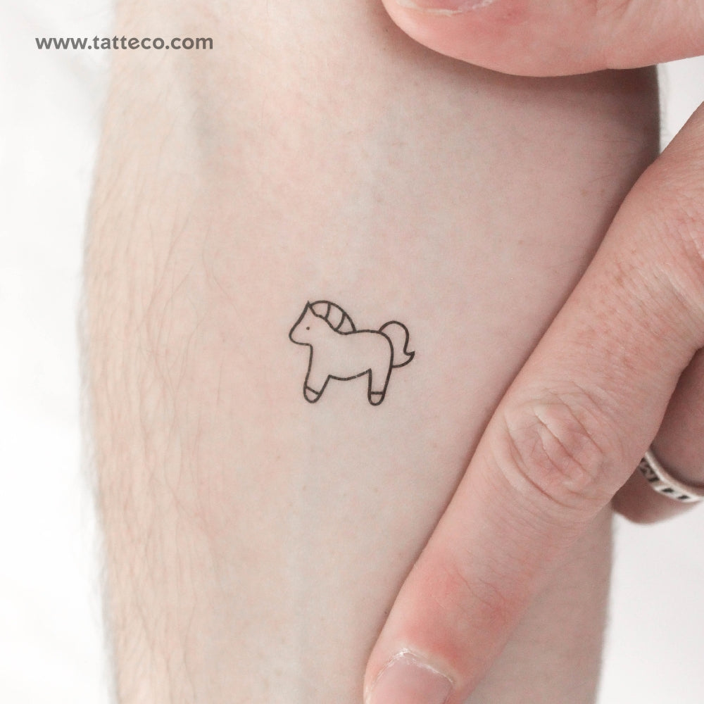 Minimalist Horse Temporary Tattoo - Set of 3