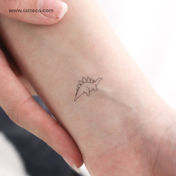 Minimalist Stegosaurus Temporary Tattoo - Set of 3