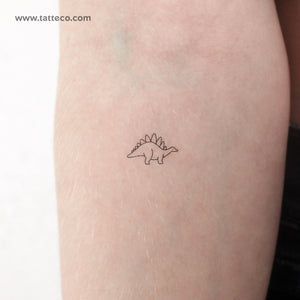 Minimalist Stegosaurus Temporary Tattoo - Set of 3