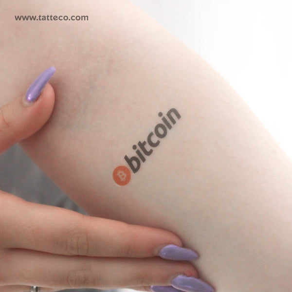 Bitcoin Wordmark Temporary Tattoo - Set of 3