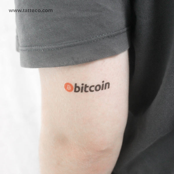 Bitcoin Wordmark Temporary Tattoo - Set of 3