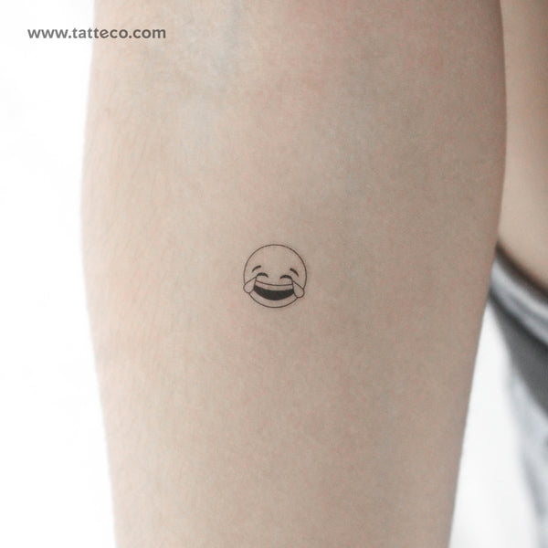 Tears Of Joy Emoji Temporary Tattoo - Set of 3