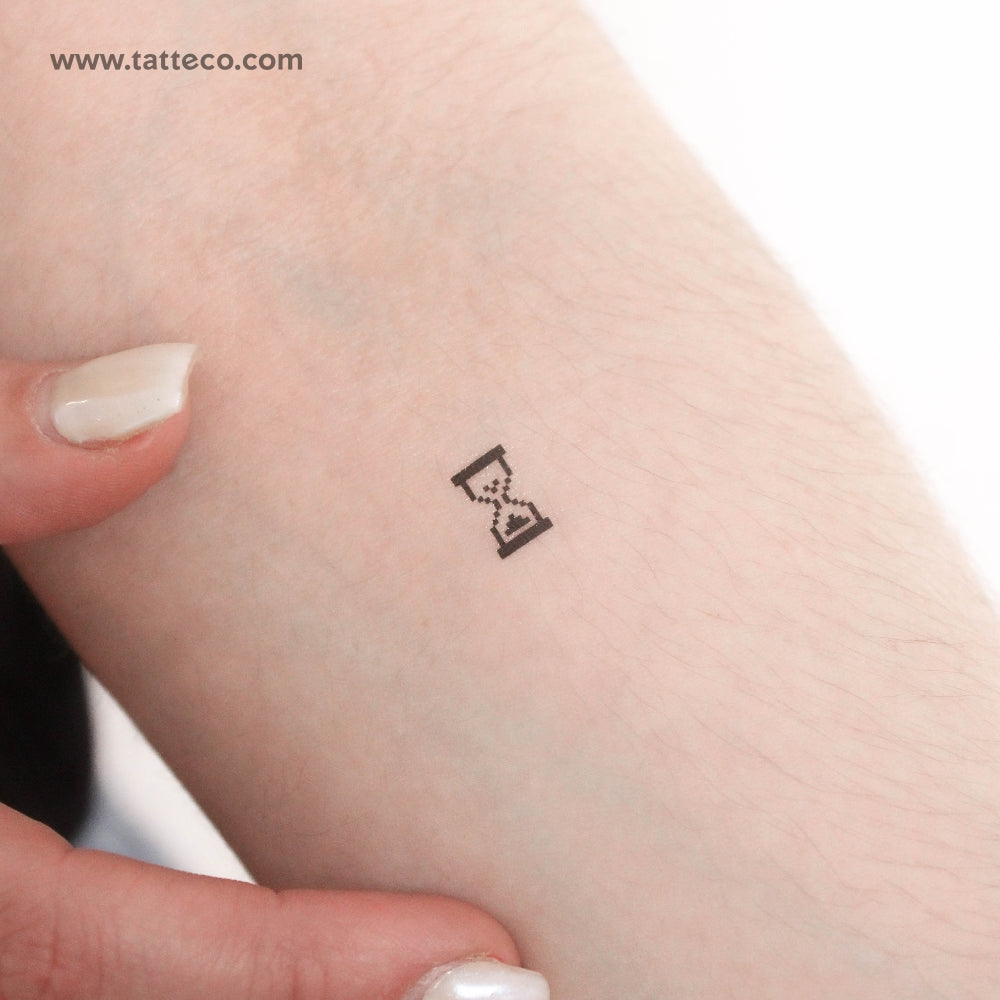 Wait Cursor Hourglass Temporary Tattoo - Set of 3