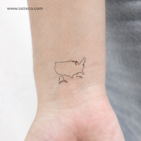 United States Map Temporary Tattoo - Set of 3