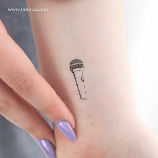 Microphone Temporary Tattoo - Set of 3