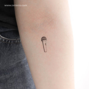 Microphone Temporary Tattoo - Set of 3