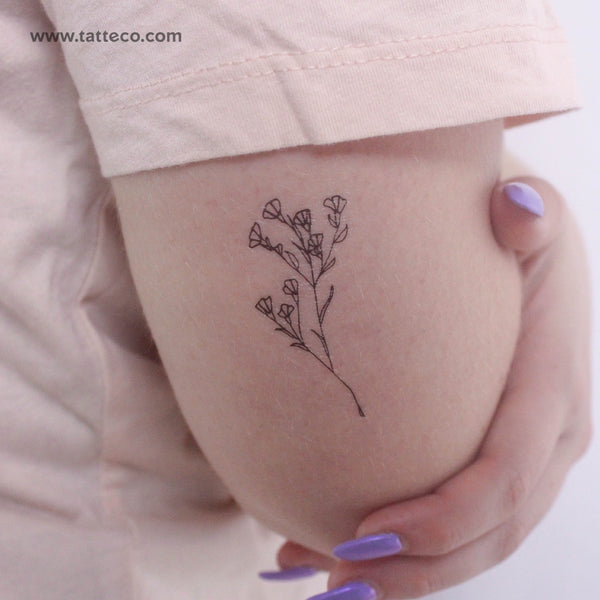 Fine Line Gypsophila Temporary Tattoo - Set of 3