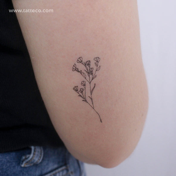 Fine Line Gypsophila Temporary Tattoo - Set of 3