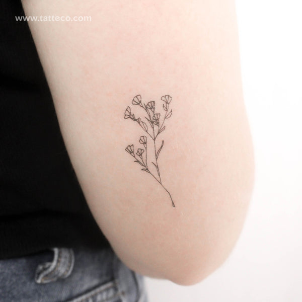 Fine Line Gypsophila Temporary Tattoo - Set of 3