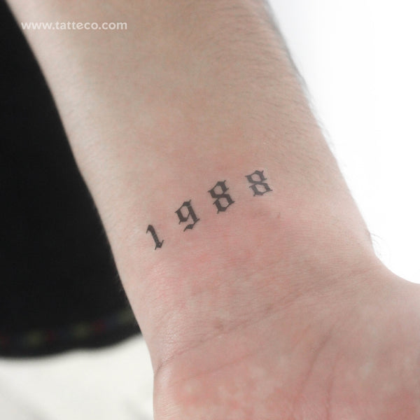 Gothic 1988 Birth Year Temporary Tattoo - Set of 3