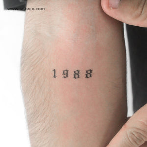 Gothic 1988 Birth Year Temporary Tattoo - Set of 3