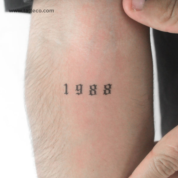 Gothic 1988 Birth Year Temporary Tattoo - Set of 3