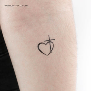 Cross Heart Temporary Tattoo - Set of 3