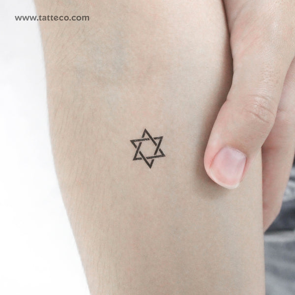 Interlaced Hexagram Temporary Tattoo - Set of 3