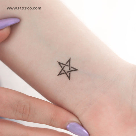 Interlaced Pentagram Temporary Tattoo - Set of 3