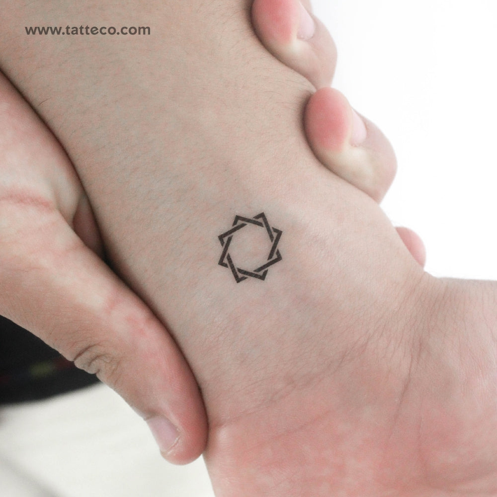 Interlaced Rub El Hizb Temporary Tattoo - Set of 3