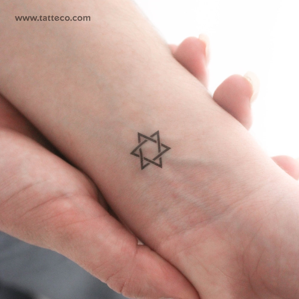 Interlaced Hexagram Temporary Tattoo - Set of 3